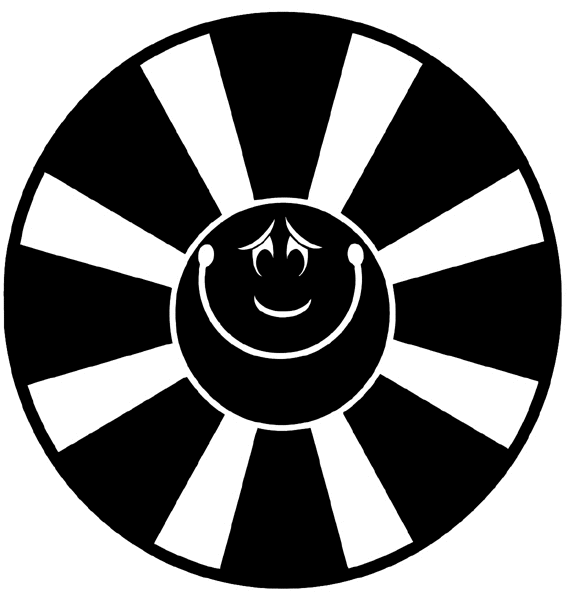 Smiling sun with rays vinyl sticker. Customize on line. Seasons and Sun Moon Stars 082-0211